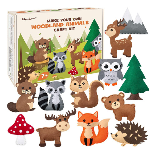 Ciyvolyeen Woodland Animals Craft Kit Forest Creatures Diy .