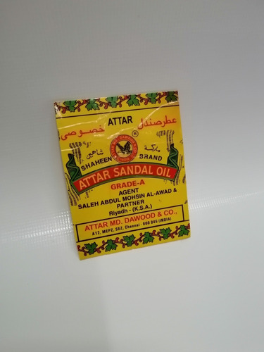 Etiqueta Antigua Aceite Sándalo Hindu 1940