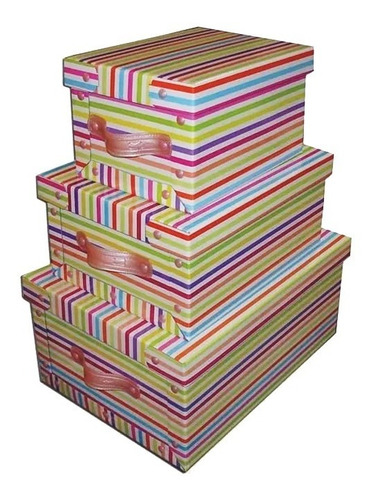 Caja Organizadora Con Manija Set X3  Microbox Pettish Online