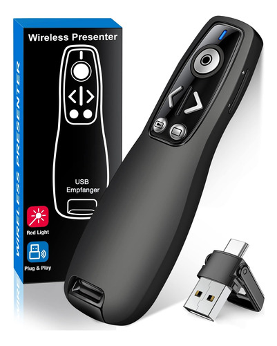 Control Remoto De Presentador Inalámbrico Usb Tipo C 2 En 1 