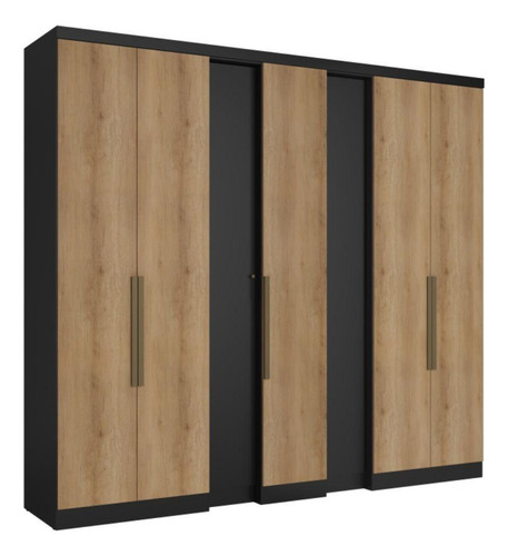 Roupeiro Selecto 7 Portas 4 Gavetas Thb Preto/capuccino