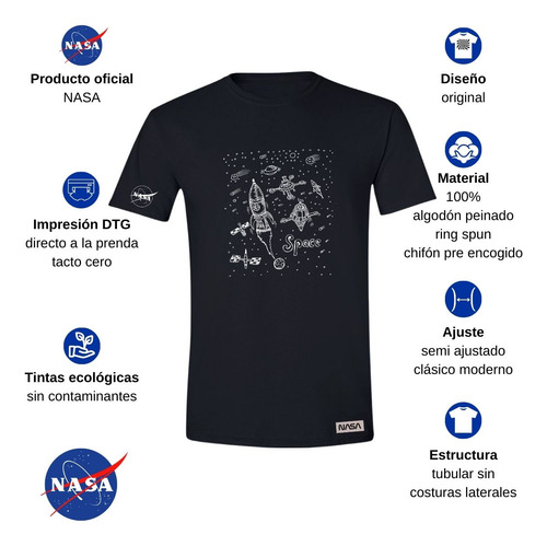 Playera Hombre Nasa Space
