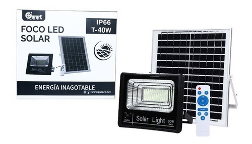 Foco Led Panel Solar 40w Independiente Con Control Remoto