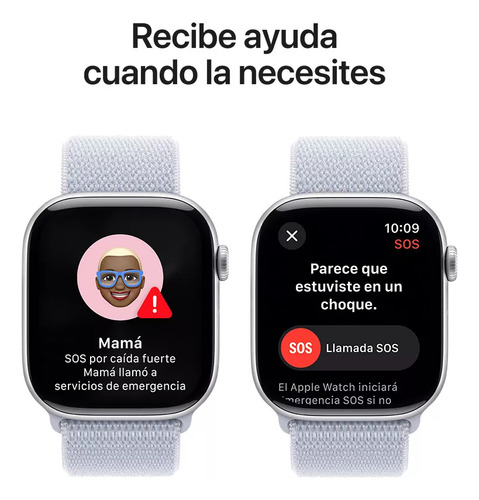 Apple Watch Series 10 Gps 46mm De Aluminio Color Plata Plata Correa Loop Deportiva Azul Nube Plateado