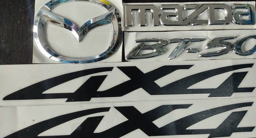 Kit Emblemas Insignia Mazda Bt50 Calcomanía 4x4 Logo 5piezas