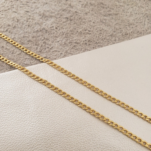 Imagen 6 de 9 de Cubana De 65cm + Dije Madero Pequeño En Oro Laminado 18k