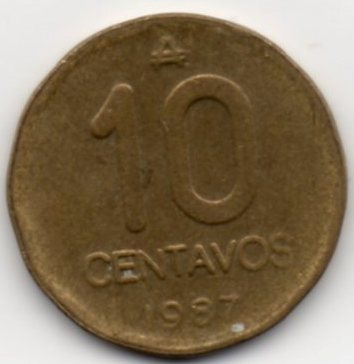 Moneda De 10 Centavos De Austral Año 1987