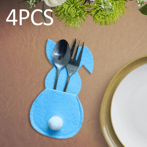 4 Piezas Porta Cubiertos De Pascua Organizador De Azul