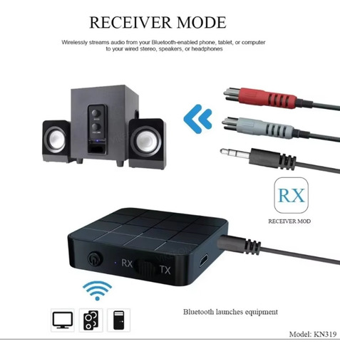Receptor Y Transmisor De Audio Bluetooth Con Conector Aux De