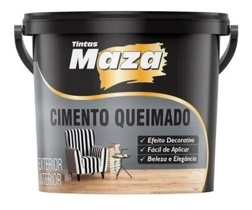 Efeito Decorativo Cimento Queimado Revestimento Maza 5,6kg 