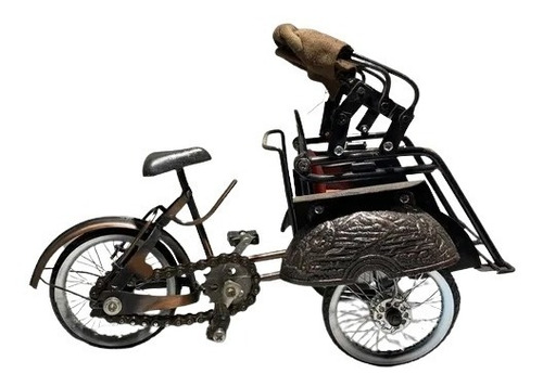 Antigua Bicicleta Pasajero Taxi Oriental Original 3 Ruedas