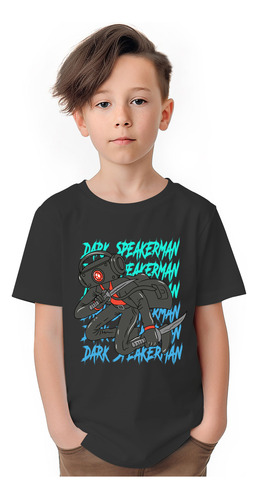 Polera Niños Skibidi Toilet Dark Speekerman Algodon Wiwi