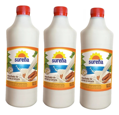 Set 3 Horchata De Arroz Y Canela Sureña 700 Ml C/u