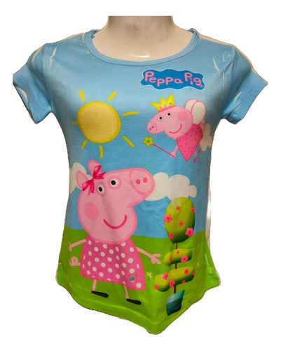 Playera Sublimada Infantil De Peppa Pig Suave Y Liviana 