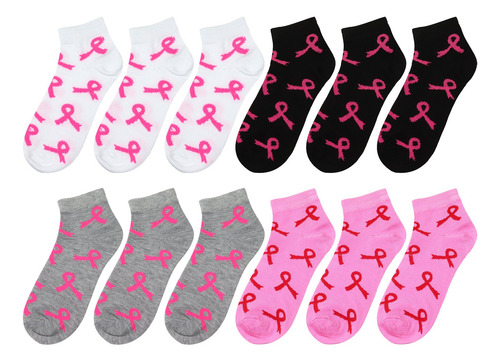 12 Calcetines De Tobillo Mujer Varios Colores Talla 9-11