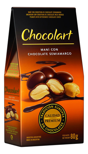 Chocolart Mani Con Chocolate Semiamargo 80g
