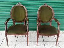 Comprar Par Sillones Estilo Francés Luis Xvi Oval Medallón Cabecera