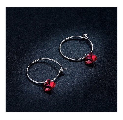 Imagem 2 de 4 de Brinco Feminino Debutante Para Presente Coração Rosa Prata