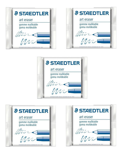 5 Goma Moldeable Borrador Para Dibujo Y Arte Staedtler