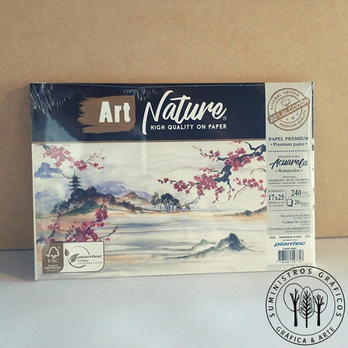 Papel Blanco Artnature 20% Algodón 17x25 240gr Block X 20hjs