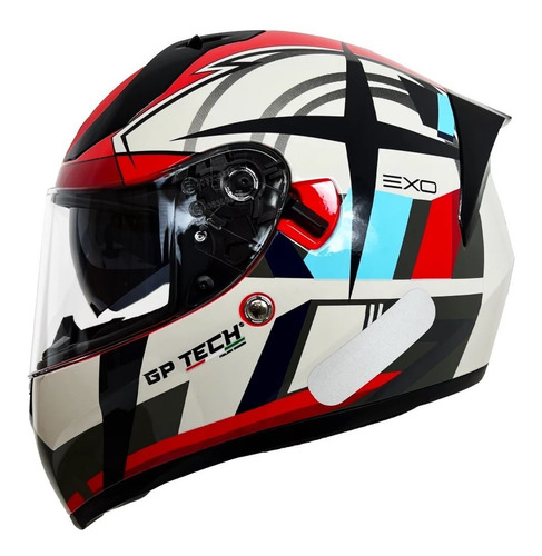 Capacete Moto Gp Tech V128 Exo Viseira Solar Interna