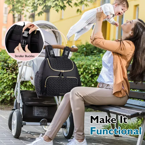 Mochila pañalera negra sale