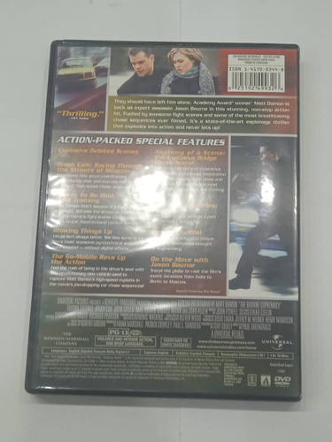The Bourne Supremacy Pelicula Dvd Original Usado Qqc. Zz (Usado)