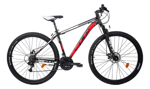 Mountain bike SLP 5 Pro  2023 R29 18" 21v frenos de disco mecánico cambios Shimano Tourney TZ31 color negro/blanco/rojo con pie de apoyo  