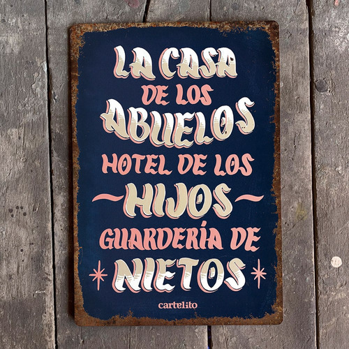 Letrero Madera Impresa Vintage Frases Populares 20x29cms