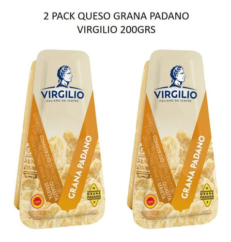 2 Pack Queso Grana Padano Virgilio Cuña De 200grs