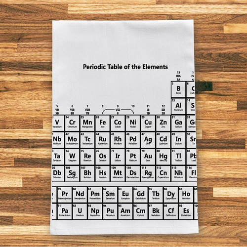 Tabla Periódica De Elementos Science Geek Nerdy Dish Toalla