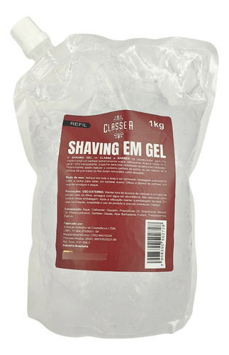 Shaving Em Gel Refil 1kg Para Navalhar Fazer Barba, Pezinho