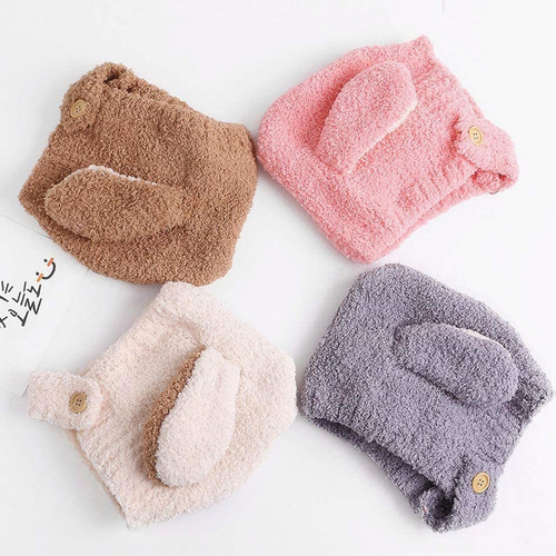 Imagen 6 de 6 de Gorro Con Cuello Para Bebé Niño/a Diseño Invierno Calientito