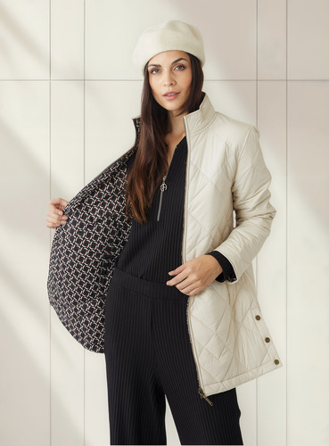 Tapado Reversible Campera Mujer Abrigo Liviano 23138