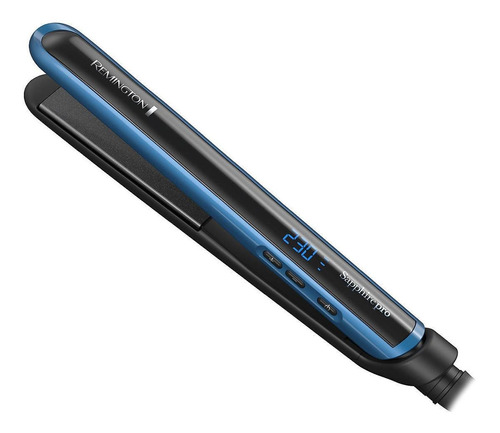 Imagen 1 de 3 de Plancha de cabello Remington Titanium Sapphire Pro S9510 negra y azul 120V/240V