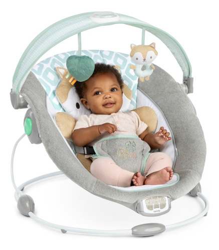 Silla Mecedora Ingenuity Inlighten Bouncer Zorro 13106 Gris Animales Del Bosque