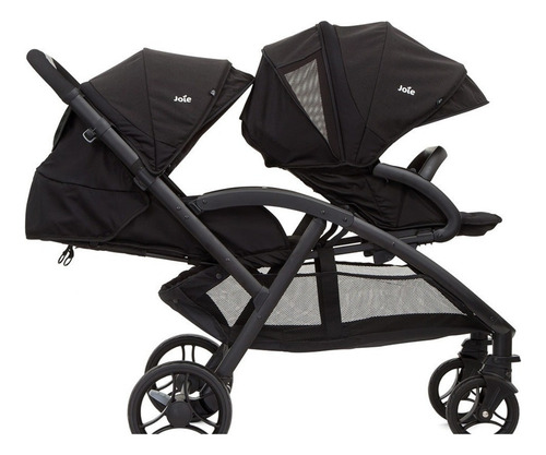Coche Cochecito Doble Paseo Joie Evalite Duo Reclinable Color Negro