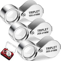 Comprar Lupas Bolsillo Ojos Joyeria 10x 20x 30x 21mm 3 Unidades