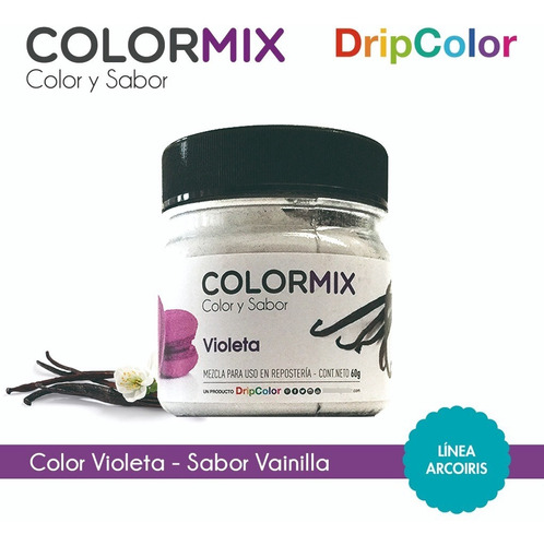 Colorante Polvo Comestible Color Mix Violeta Sabor Vainilla