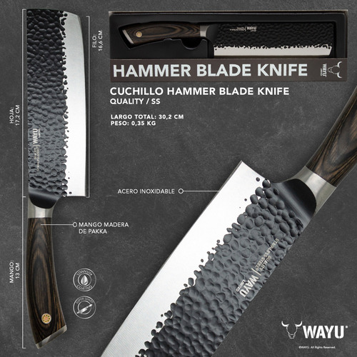 Cuchillo Hacha Hammer Limited Wayu Color Negro