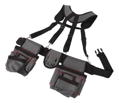 Bolsa De Herramientas De Cintura Para Pierna – Tela Oxford Resistente, 8 Anillas Portaherramientas, Cintura Ajustable, Para Electricistas Y Carpinteros
