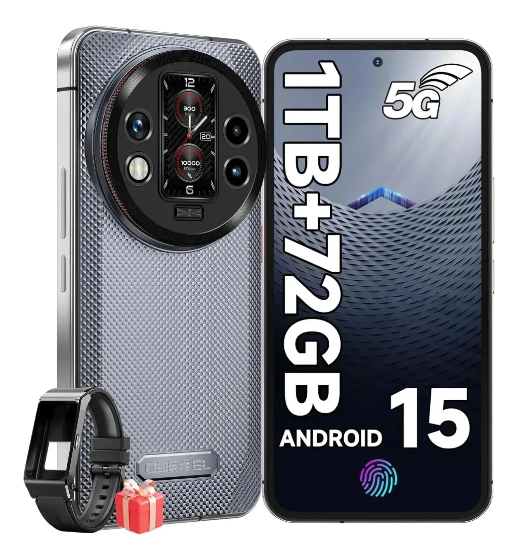 Smartphones Oukitel Wp200 Pro 72 (24+48) Gb De Ram 1 Tb Rom Celulares Resistentes 8580 Mah 45 W Carga Rápida 108-32 MP/Pulsera/Android 15
