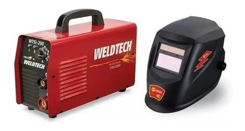 Wtsi-200p Soldadora Weld Tech 200 A C/careta Elec 110/220v Color Rojo Frecuencia 60