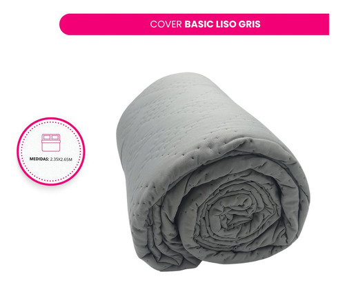 Cubrecama Cover Quilt Reversible King Size Tela Premium Color Gris Lisa