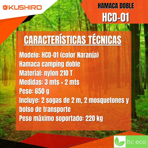 Hamaca Tipo Paraguaya Camping Jardín Doble Liviana Con Bolso