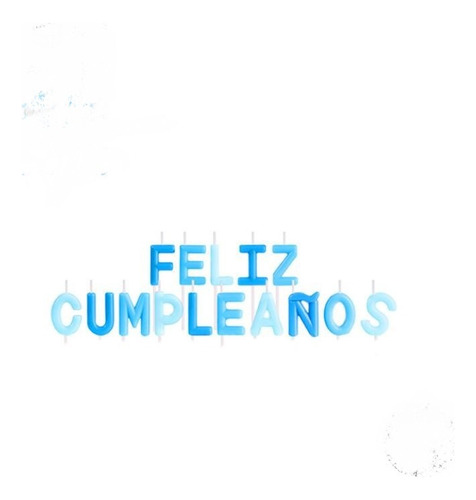 Velas Letras Feliz Cumpleaños Palito Azul