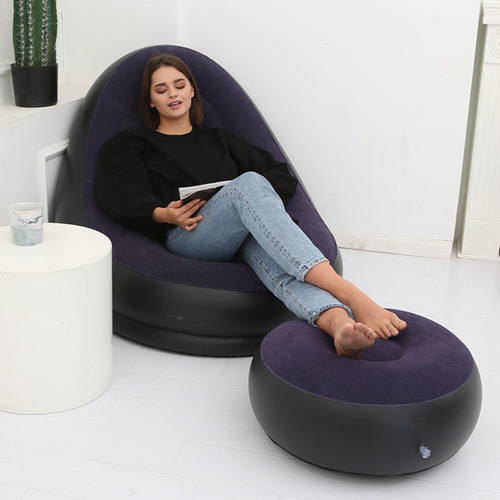 Silla Otomana Con Taburete Inflable De Aire Portátil 3x Silla Otomana Con Taburete Inflable De Aire Portátil 3x