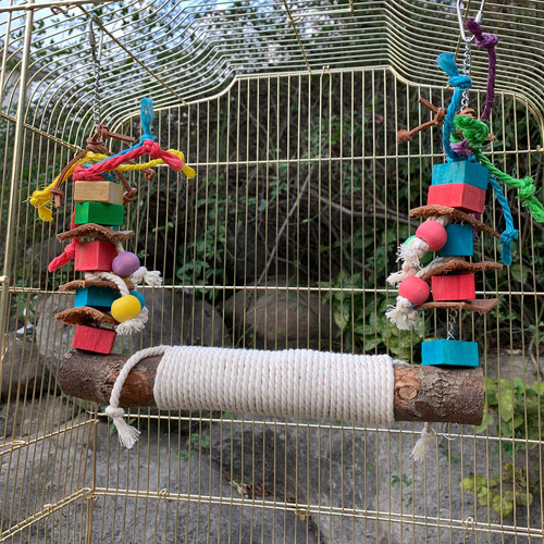 - Jaula Giratoria De Juguete For Loros Masticar Pájaros