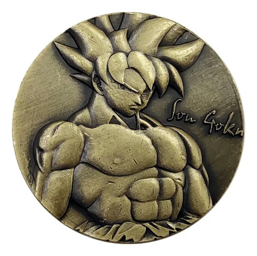 Moneda Con Relieve Son Goku Dragon Ball Colección