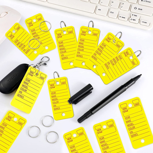 500 Pieces Yellow Dealership Tags Car Key Tags Shop Labels B